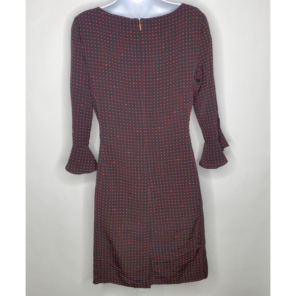 Karl Lagerfeld Womens Black Red Polka Dot Heart Print Dress Size 4 3/4 Sleeve - Picture 5 of 12